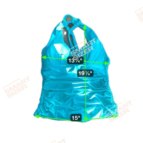 La Blanca Goddess Halter Bikini Top Ice Blue Sz 6 Small NWT Ruched Molded Cups - Picture 4 of 12